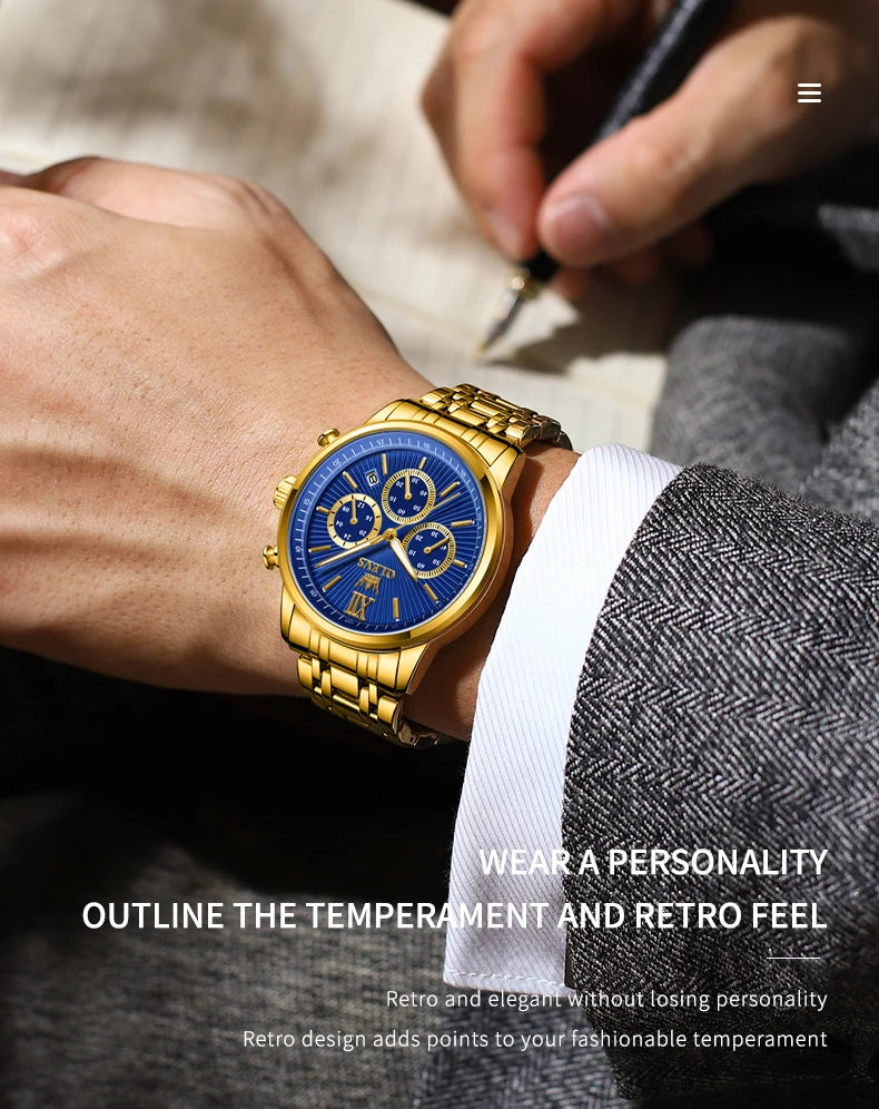 OLEVS Men's Classics Three Dial Quartz Watch