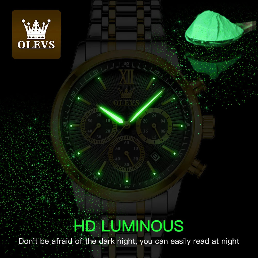 OLEVS Men's Classics Three Dial Quartz Watch