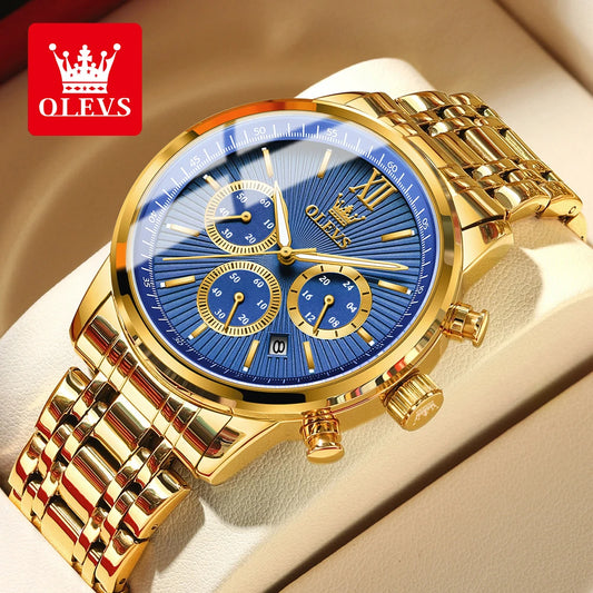 OLEVS Men's Classics Three Dial Quartz Watch