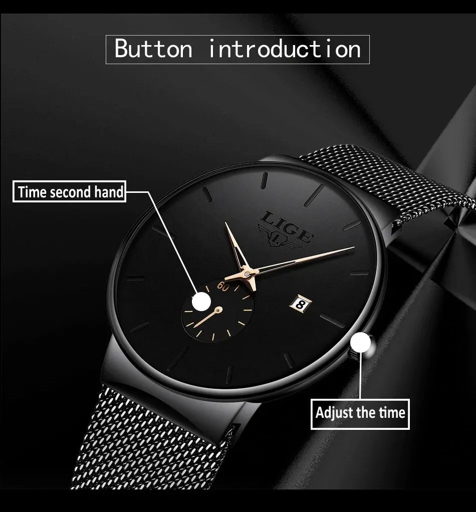 Ultra Thin Waterproof Quartz Wristwatch