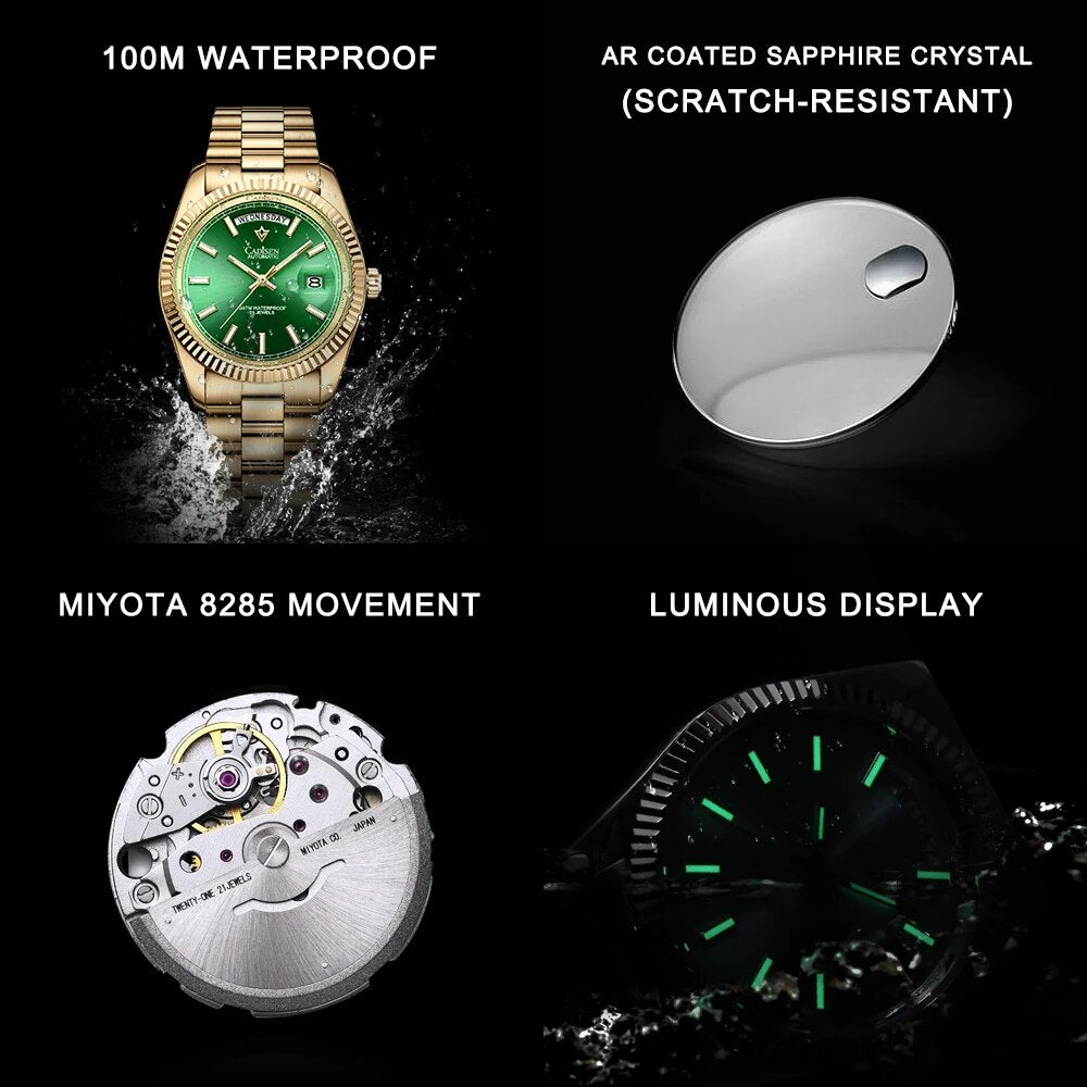 Luxury Sapphire Glass Wristwatch