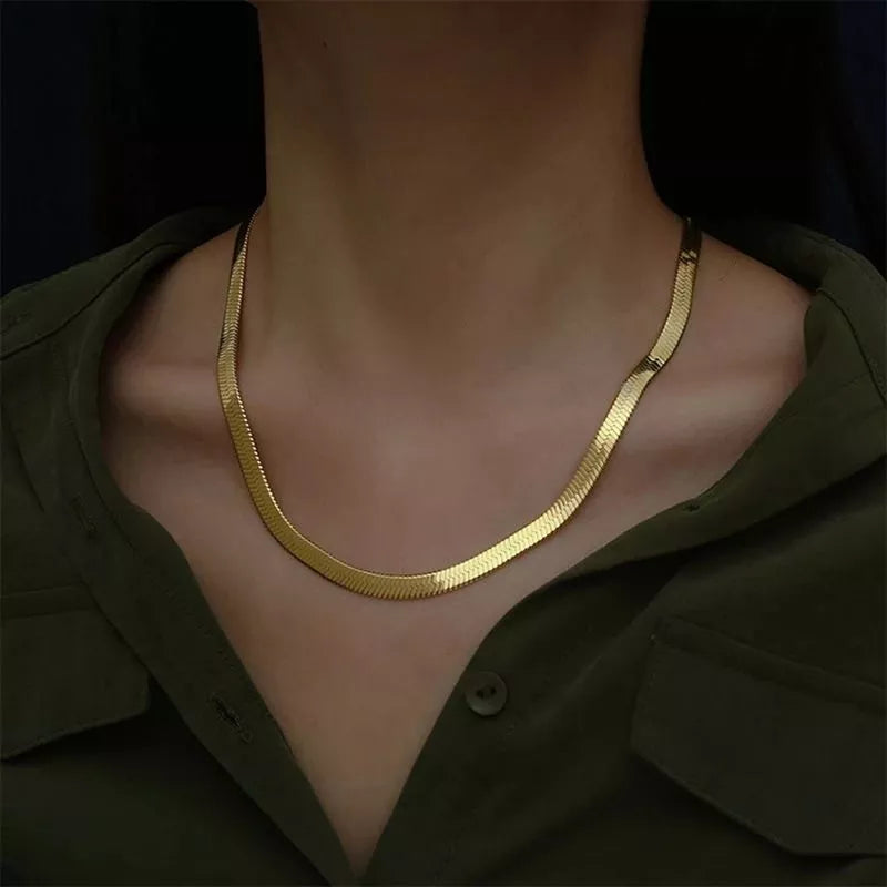 Flat Snake Chain Necklace