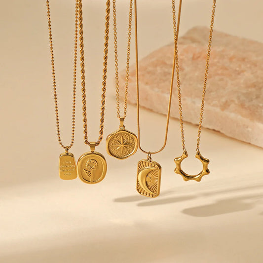 Minimalist Charm Gold Chain Necklace